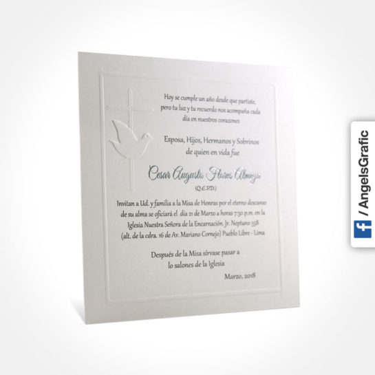 Angelsgraphic - Tarjeta de misa de honras defuncion