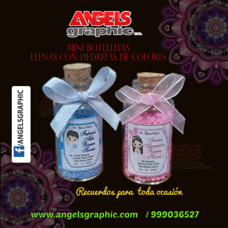 botellitas para bautizo - angels graphic