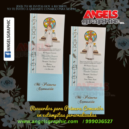 estampita de comunion alejandro - angels graphic