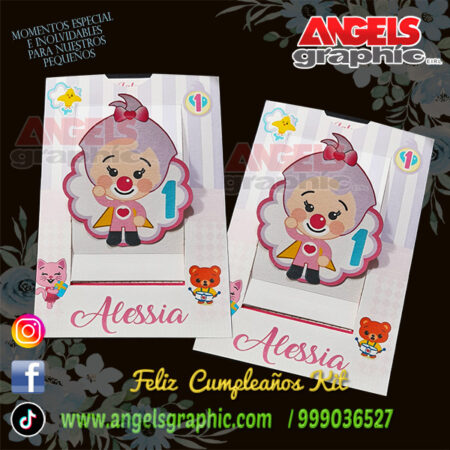 invitaciones de cumpleaños peronalizado plim plim - angels graphic