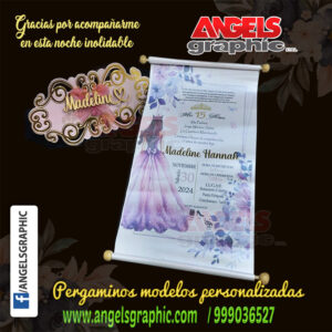 PERGAMINOS PARA 15 AÑOS -ANGELS GRAPHIC