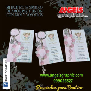 LLAVEROS DENARIO ROSADO -ANGELS GRAPHIC