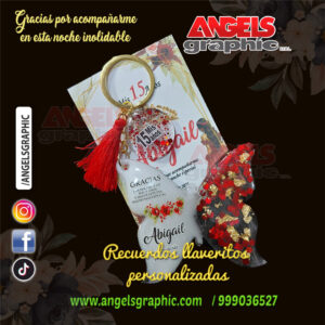 llaverito mariposa rojo -angels graphic