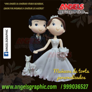 Novios personalizados para torta, angels graphic