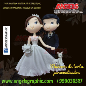 Novios para torta personalizado, angels graphic