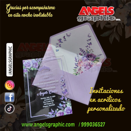 invitaciones en acrilico, angels graphic
